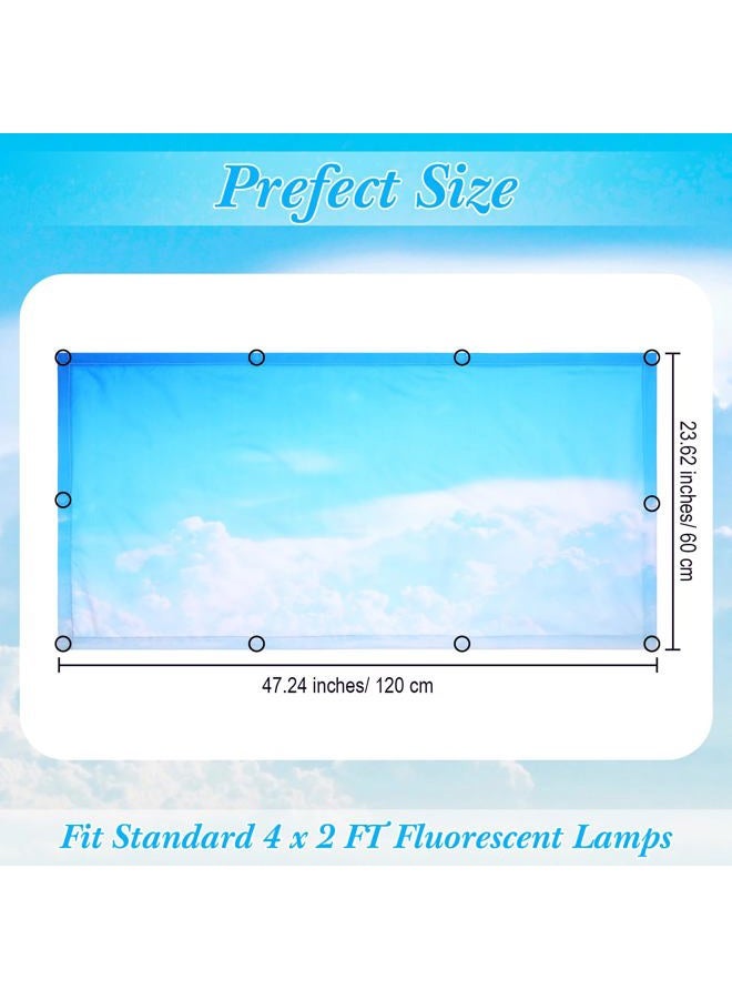VIHOSE 6 Pcs Fluorescent Light Covers for Ceiling Lights Classroom Magnetic Light Covers Classroom Filters Light Covers for Ceiling Lights Office School Home Drop Ceiling, 4 x 2 ft (Cloud) - Image 2