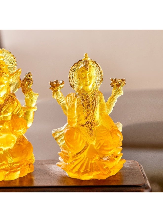 Home Box Asher Polyresin Amber LED Accent On Wooden Base 20 x 9 x 14 cm - Image 5