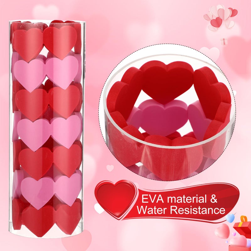 Seenelling 56 Pcs Heart Vase Filler Wedding Foam Bowl Filler Pink and Red Love Vase Decor for Home Floating Candles Wedding Anniversary Table Centerpiece Party Decorations - Image 4