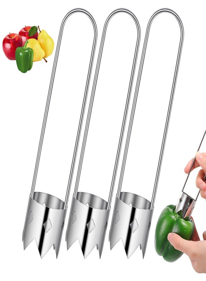 Yuanchu 3 Pcs Bell Pepper Seed Corers, Stainless Steel Corer Tool Multifunctional Fruit and Vegetable Corer for Bell Pepper, Pear, Practical Kitchen Gadget for Core and Seed Removal - Image 1