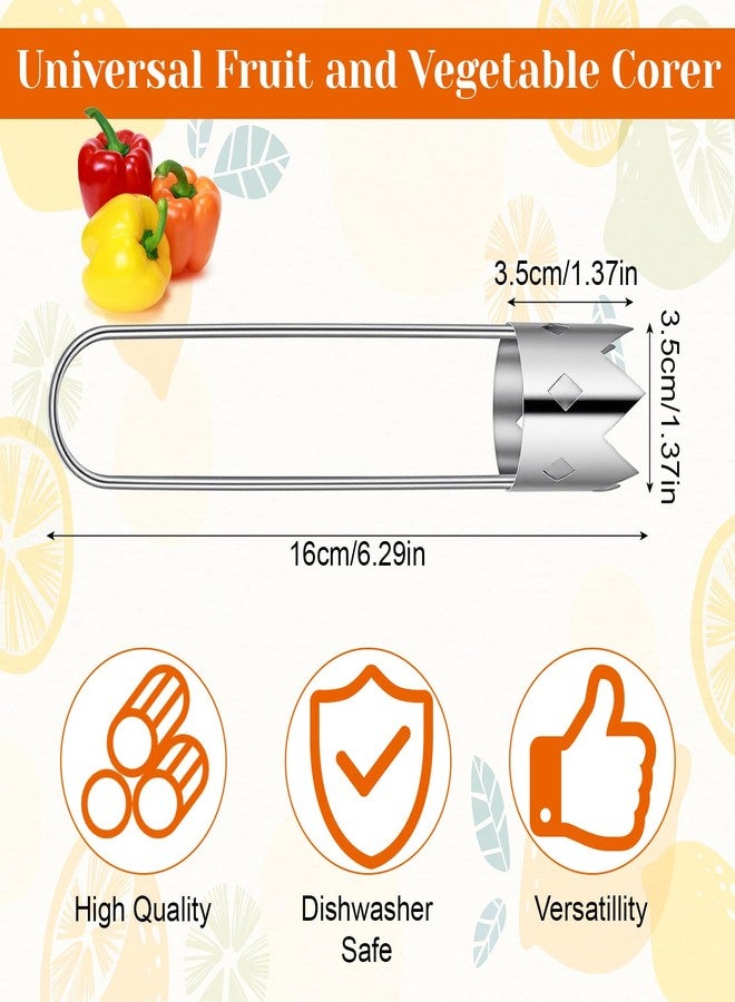 Yuanchu 3 Pcs Bell Pepper Seed Corers, Stainless Steel Corer Tool Multifunctional Fruit and Vegetable Corer for Bell Pepper, Pear, Practical Kitchen Gadget for Core and Seed Removal - Image 5