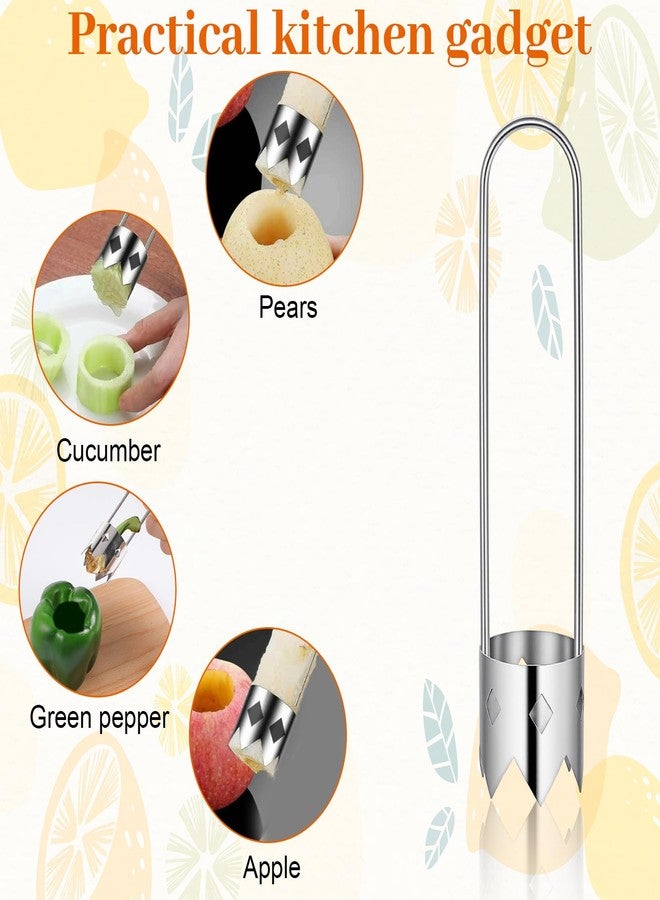 Yuanchu 3 Pcs Bell Pepper Seed Corers, Stainless Steel Corer Tool Multifunctional Fruit and Vegetable Corer for Bell Pepper, Pear, Practical Kitchen Gadget for Core and Seed Removal - Image 2