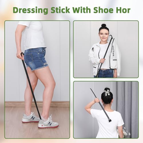 JFMkaer Compression Sock Aid Device - Sock Aids for Compression Stocking - Helper Device for Putting on Hosiery -with Replaceable Dressing Stick - Image 4