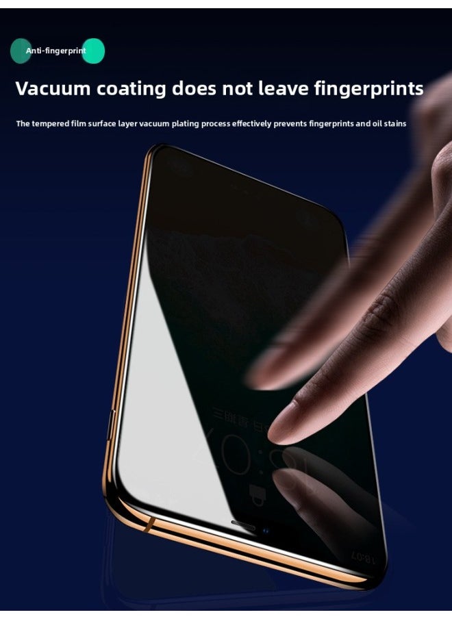 Generic - For Iphone11 Anti-peep Tempered Film Xr For Apple X Anti-peeping 14 Anti-peep Film 12pro Full Screen 13 Mobile Phone Mi-Colour:[9d Curved Full Screen Diamond Privacy Film—black] Pack Of 3✅-Size:For Iphone6 - Image 1