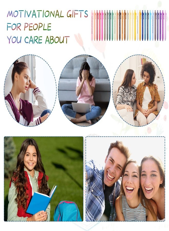 مجموعة أقلام جانلاف الملهمة، 60 قلمًا، أقلام حبر جاف مع رأس للكتابة، عبارات تحفيزية، أقلام حبر مرحة، هدايا إيجابية للرجال والنساء وزملاء العمل في المكتب، حبر أسود - Image 4