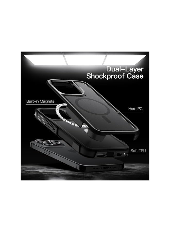 Jetech Case for iPhone 15 Pro Max 6.7-Inch Compatible with MagSafe, Heavy Duty Dual-Layer Rugged Protection, Shockproof Protective Tough Phone Magnetic Cover (Black) - Image 3