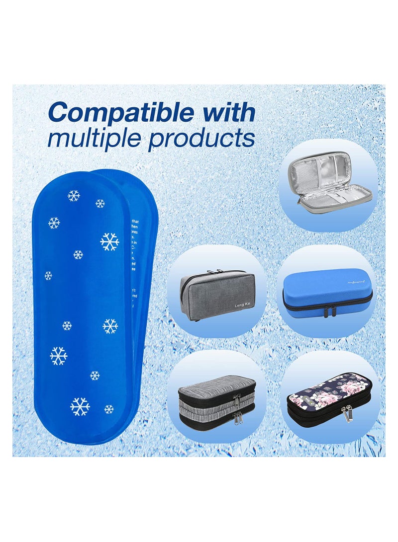 Reusable Ice Packs for Insulin Storage, 4Pcs Cooler Packs for Diabetic Travel Cases, TSA Approved Mini Ice Packs for Medication Bags, Ideal for Insulated Cooler Bags - Image 2