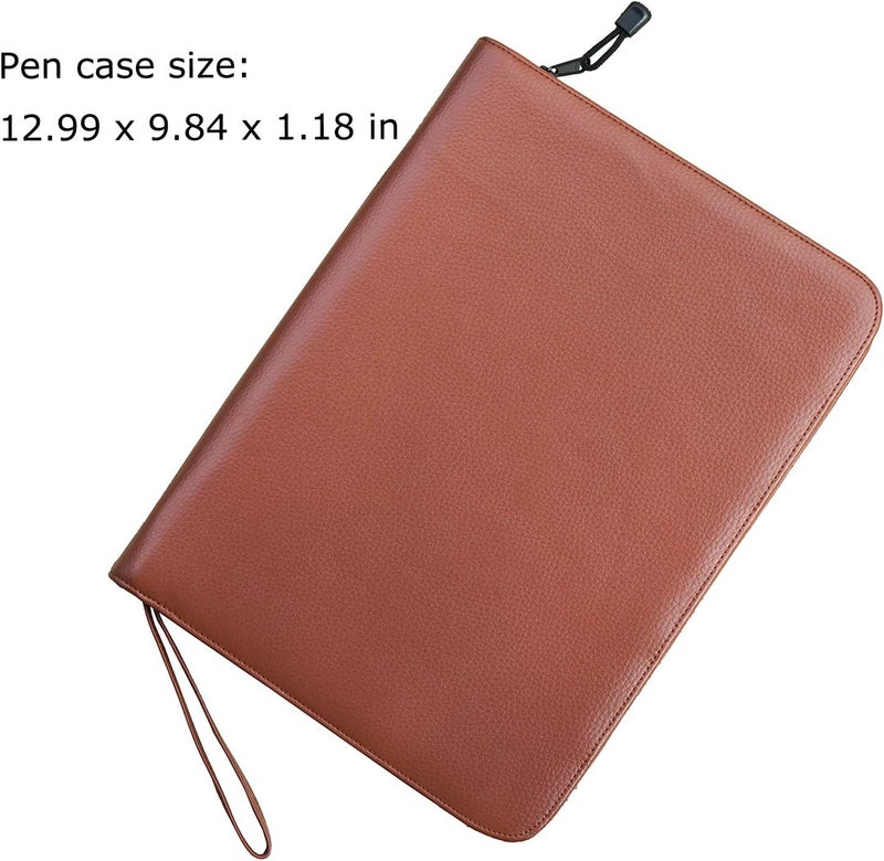 erofa 12 Slots Black Brown Grey Colours Pen Case EDK, Brown, 46 compartments, 1 Count (Pack of 1), Brown, 46 compartments - Image 4