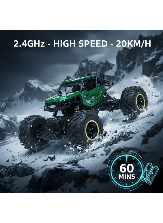 1:18 RC Off-Road Monster Truck – Metal Shell, Big Tires, Shock Absorber, 2.4GHz Control, Rechargeable Battery - Image 3