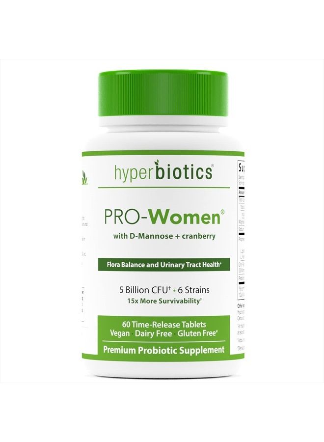 Hyperbiotics Pro Probiotics for Women | Time Release Tablets | Premium Nutritional Supplement | Vegan, Dairy & Gluten Free | Healthy Digestion & Immune System Support | 60 Count - Image 1