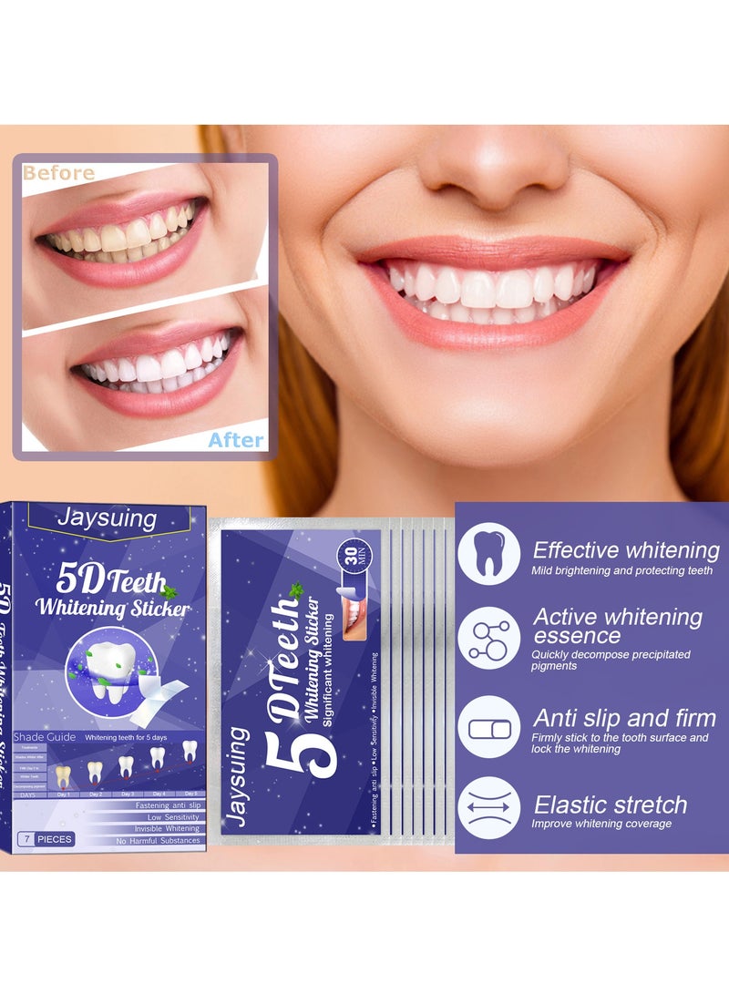 SOUTH MOON Advanced 5D White Teeth Whitening Strips, Fast Effective and Portable, Achieve Significant Whitening in Just 3 Days - Comfortable and Easy to Use - 7 Pcs per Pack  - Image 3