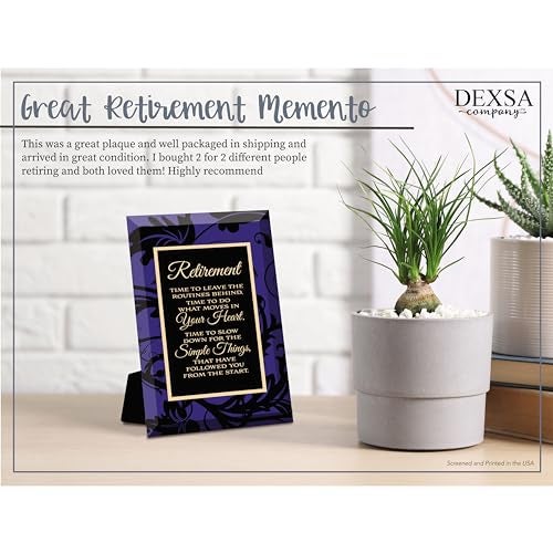 DEXSA Retirement Beveled Glass Plaque with Easel | Made in the USA - Image 2