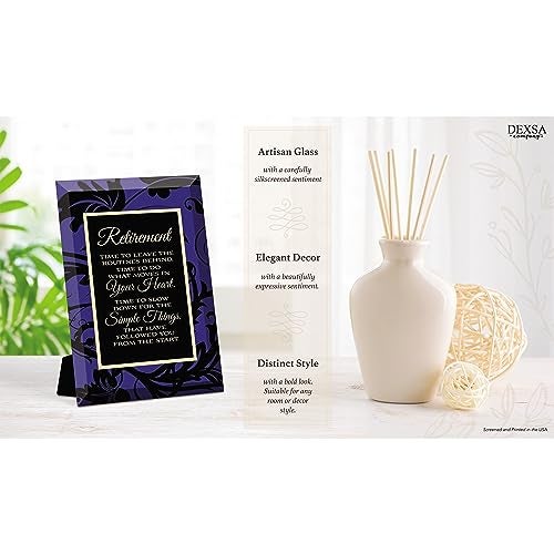 DEXSA Retirement Beveled Glass Plaque with Easel | Made in the USA - Image 3