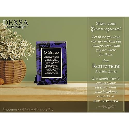 DEXSA Retirement Beveled Glass Plaque with Easel | Made in the USA - Image 4