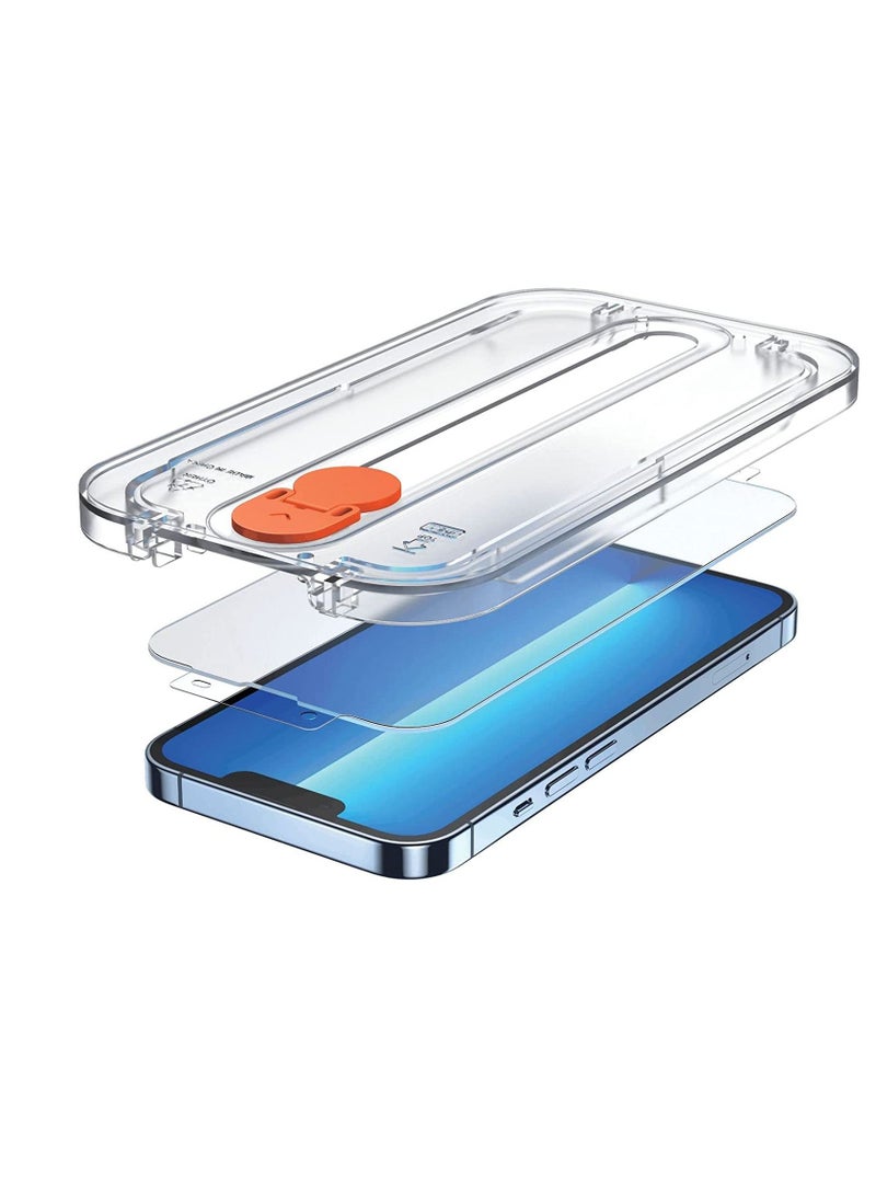 SYOSI 2 Pack Screen Protector Compatible with iPhone 13 Pro iPhone 13 6.1"with Easy Install Kit Military Grade Tempered Glass Film Bubble Free Full Coverage Case Friendly Auto Alignment Kit - Image 1