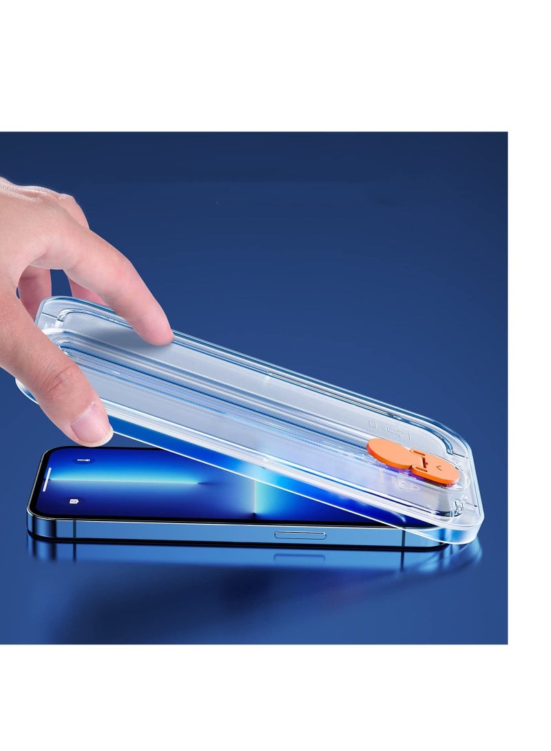 SYOSI 2 Pack Screen Protector Compatible with iPhone 13 Pro iPhone 13 6.1"with Easy Install Kit Military Grade Tempered Glass Film Bubble Free Full Coverage Case Friendly Auto Alignment Kit - Image 2