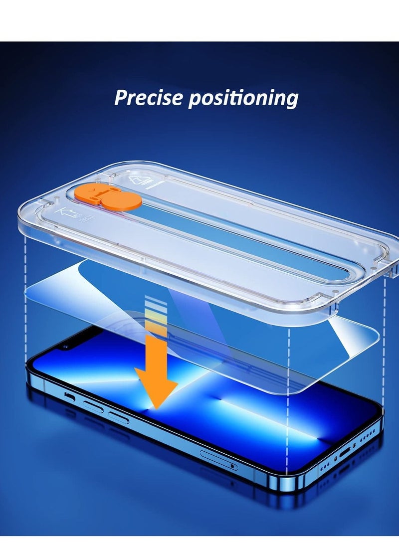 SYOSI 2 Pack Screen Protector Compatible with iPhone 13 Pro iPhone 13 6.1"with Easy Install Kit Military Grade Tempered Glass Film Bubble Free Full Coverage Case Friendly Auto Alignment Kit - Image 3