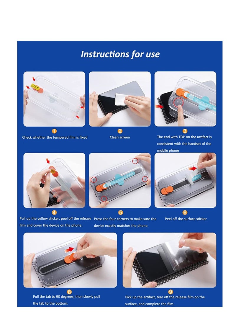 SYOSI 2 Pack Screen Protector Compatible with iPhone 13 Pro iPhone 13 6.1"with Easy Install Kit Military Grade Tempered Glass Film Bubble Free Full Coverage Case Friendly Auto Alignment Kit - Image 5