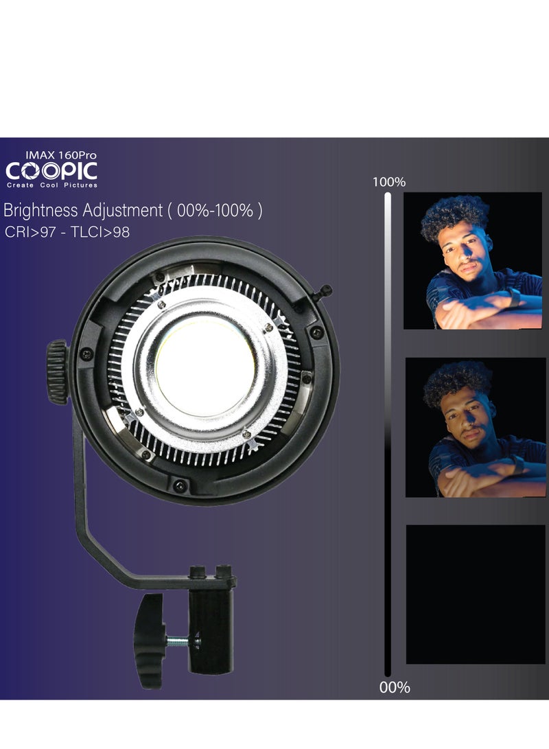 COOPIC IMAX 160PRO Bi-Color 80w Professional Adjustable Continuous LED Light from 2700K-5600K, high CRI, infrared remote control with 240cm lightstand used for any Ocassions Photo/Video Photography - Image 2