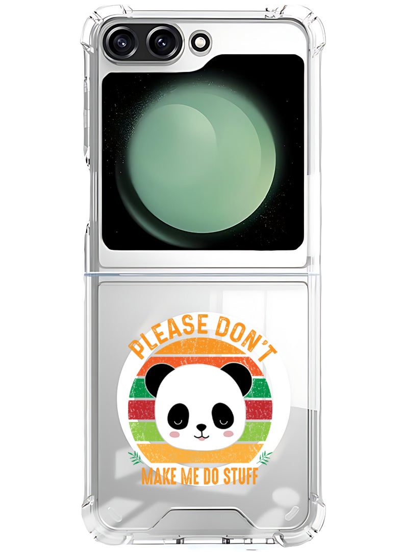 Theodor Magnetic Case for Samsung Galaxy Z Flip 5 Compatible with MagSafe Wireless Charging, Shockproof Phone Bumper Cover please dont make me do stuff - Image 1