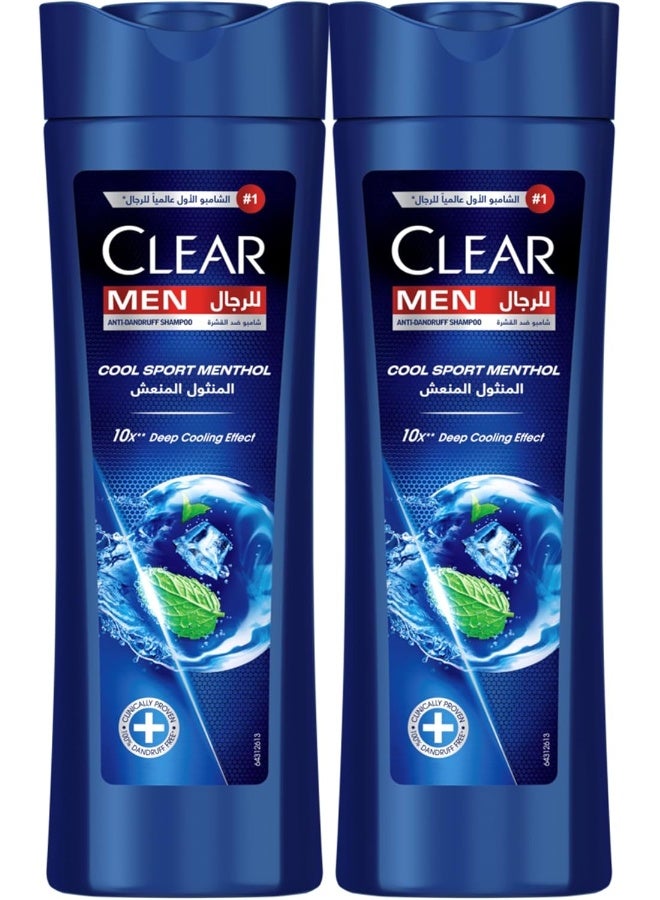 CLEAR Men Anti-Dandruff Shampoo, Cool Sport Menthol 2 x 350ml - Image 1