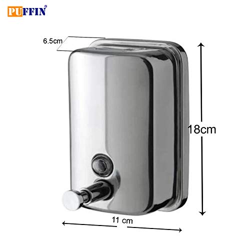 Puffin Heavy Duty Stainless Steel Exclusive Liquid Soap Dispenser, Shower Lotion, Gel, Conditioner, Shampoo Pump Home Kitchen (850ml, Silver) - Image 5