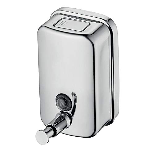 Puffin Heavy Duty Stainless Steel Exclusive Liquid Soap Dispenser, Shower Lotion, Gel, Conditioner, Shampoo Pump Home Kitchen (850ml, Silver) - Image 1