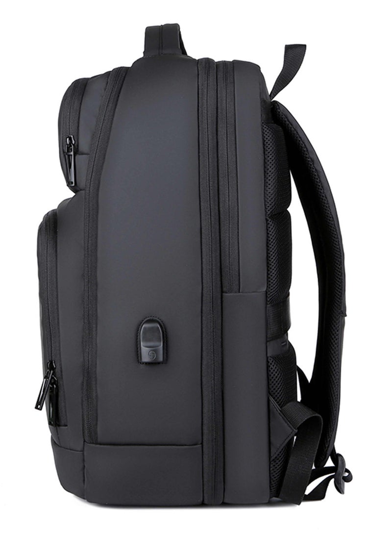 هايك Premium Expandable Casual Backpack Water Resistant Laptop Daypack with Built in USB Port and Separate Laptop Compartment for Men and Women, HKY2206- Black - Image 5