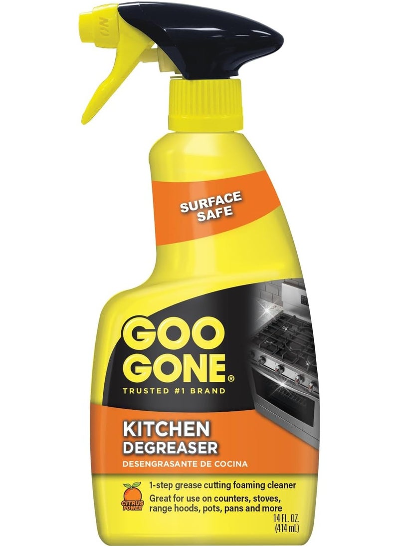 Goo Gone Goo Gone Foaming Kitchen Degreaser 14oz Great For Use On Counters Stoves Range Hoods Pots Pans And Many More  - Image 1