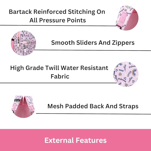 HYDER Kids 20L Zippy Unicorn Backpack Best Stylish Waterproof Lightweight Casual/Picnic/Tuition/School Bag for Children Boys And Girls (Baby Pink) - Image 4