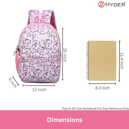 HYDER Kids 20L Zippy Unicorn Backpack Best Stylish Waterproof Lightweight Casual/Picnic/Tuition/School Bag for Children Boys And Girls (Baby Pink) - Image 5
