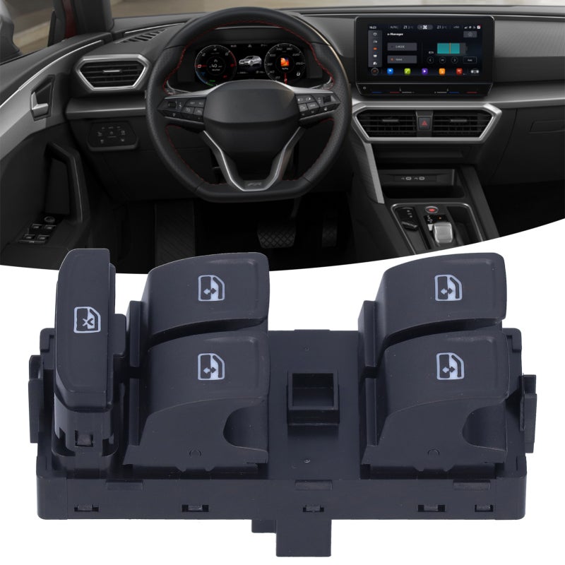 Door Window Master Control Switch 5G0 959 857 D Black Replacement for SEAT Leon 2020 - Image 5
