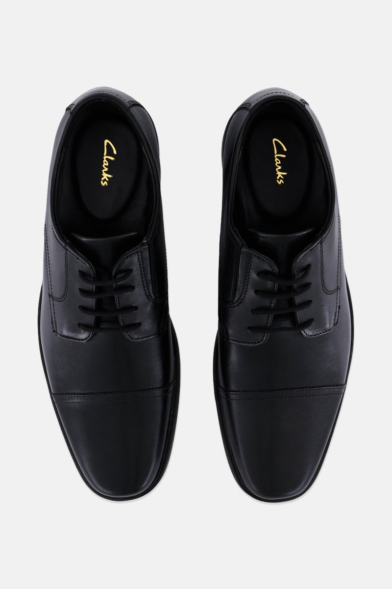 clarks Men Howard Cap Lace Up Formal Shoes, Black - Image 3