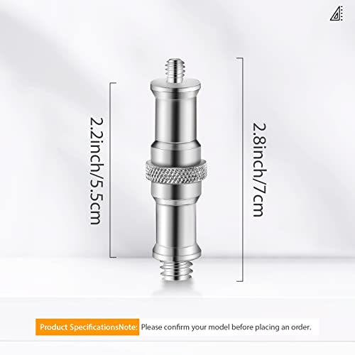Wellmaking 3 Pieces Standard 1/4 to 3/8 inch Metal Male Convertor Threaded Screw Adapter Spigot Stud for Studio Light Stand, Hotshoe/Coldshoe Adapter, Ball Head, Wireless Flash Receiver, Trigger - Image 3