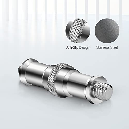Wellmaking 3 Pieces Standard 1/4 to 3/8 inch Metal Male Convertor Threaded Screw Adapter Spigot Stud for Studio Light Stand, Hotshoe/Coldshoe Adapter, Ball Head, Wireless Flash Receiver, Trigger - Image 4