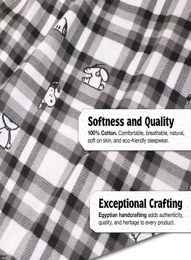 Peanuts Snoopy Family Matching Pajamas Holiday Festive Nightwear Sleepwear 2-Piece Sets for Christmas with Woodstock Charlie Brown Linus for Men Women Kids Baby (Black Plaid, 6M) - Image 5