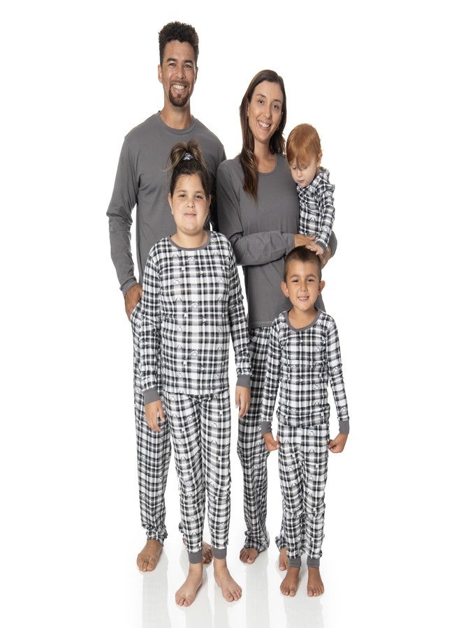 Peanuts Snoopy Family Matching Pajamas Holiday Festive Nightwear Sleepwear 2-Piece Sets for Christmas with Woodstock Charlie Brown Linus for Men Women Kids Baby (Black Plaid, 6M) - Image 2