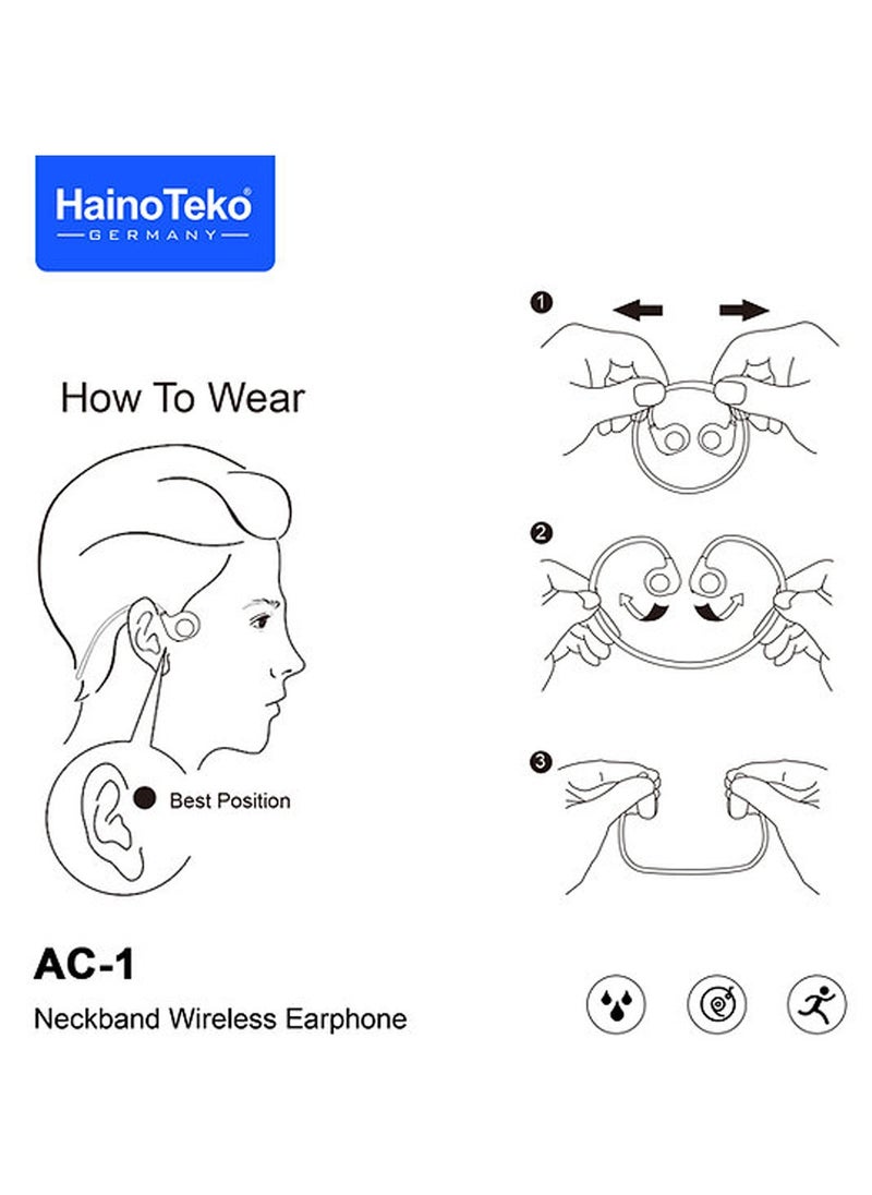 Haino Teko - Haino Teko Germany AC1 Open Ear Bluetooth Wireless Earphone With Super Clear Mic for ios and Android mobiles and Tablets - Image 1