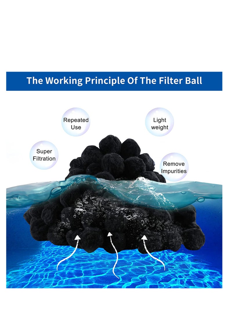 Filter Balls Pool Filter Balls Sphere Filtration Balls Flow Clear Swimming Pool Water Alternative Filter Impurities Alternative Filter Impurities for Swimming Pool/Aquarium/Fish Tank 200G - Image 4