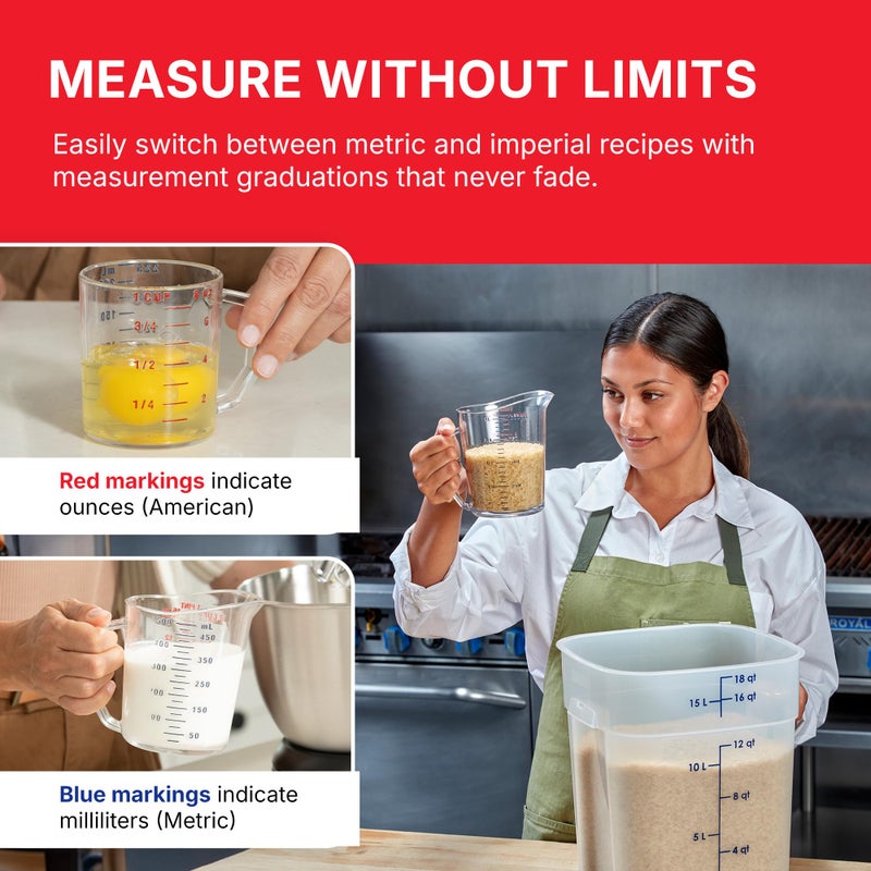 Cambro Measuring Cup - 3 Pack - 1 Cup, 2 Cup, 4 Cup (Clear) - Image 4