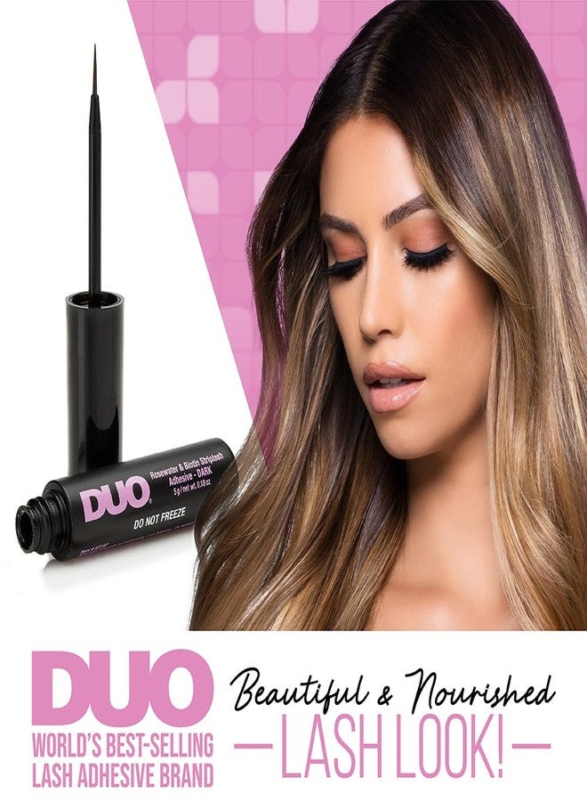 DUO Eyelash Glue - Rosewater & Biotin Strip Lash Adhesive with Eyeliner Effect, Dark Tone, 0.18 oz - Image 2