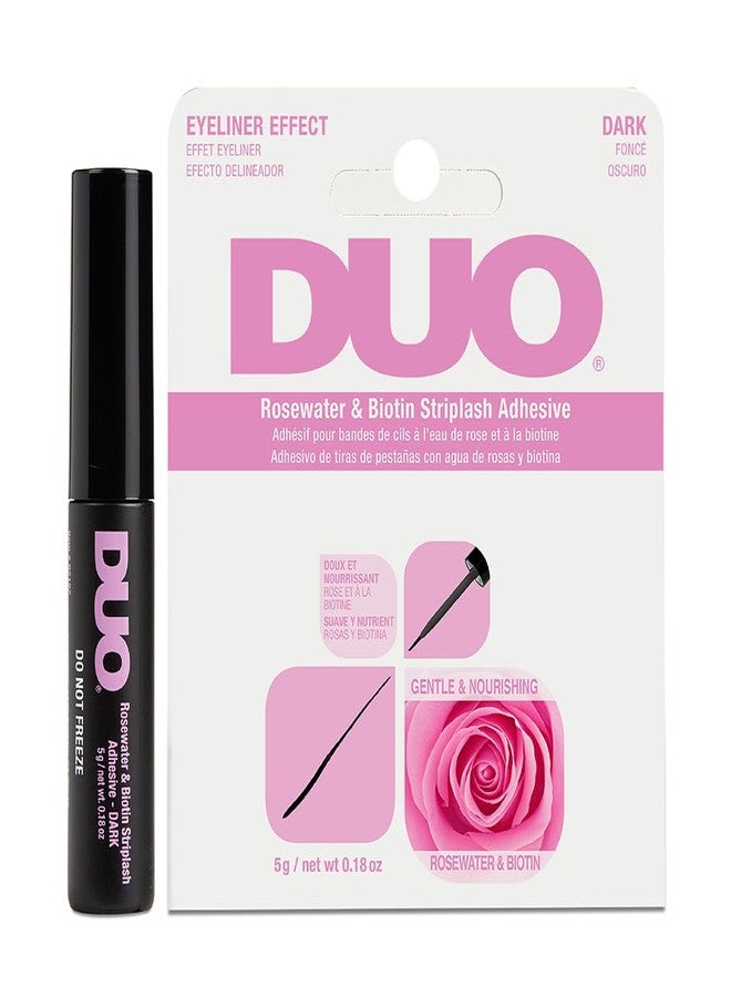 DUO Eyelash Glue - Rosewater & Biotin Strip Lash Adhesive with Eyeliner Effect, Dark Tone, 0.18 oz - Image 1