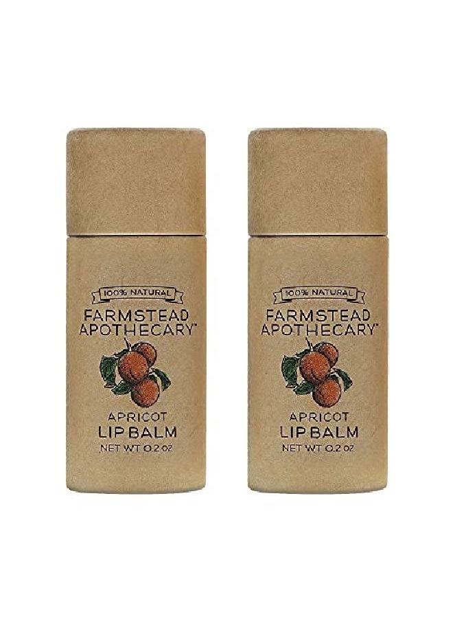 Farmstead Apothecary - 100% Natural Lip Balm With Organic Beeswax Organic Shea Butter & Organic Coconut Oil Apricot 0.2Oz (Pack Of 2) - Image 1