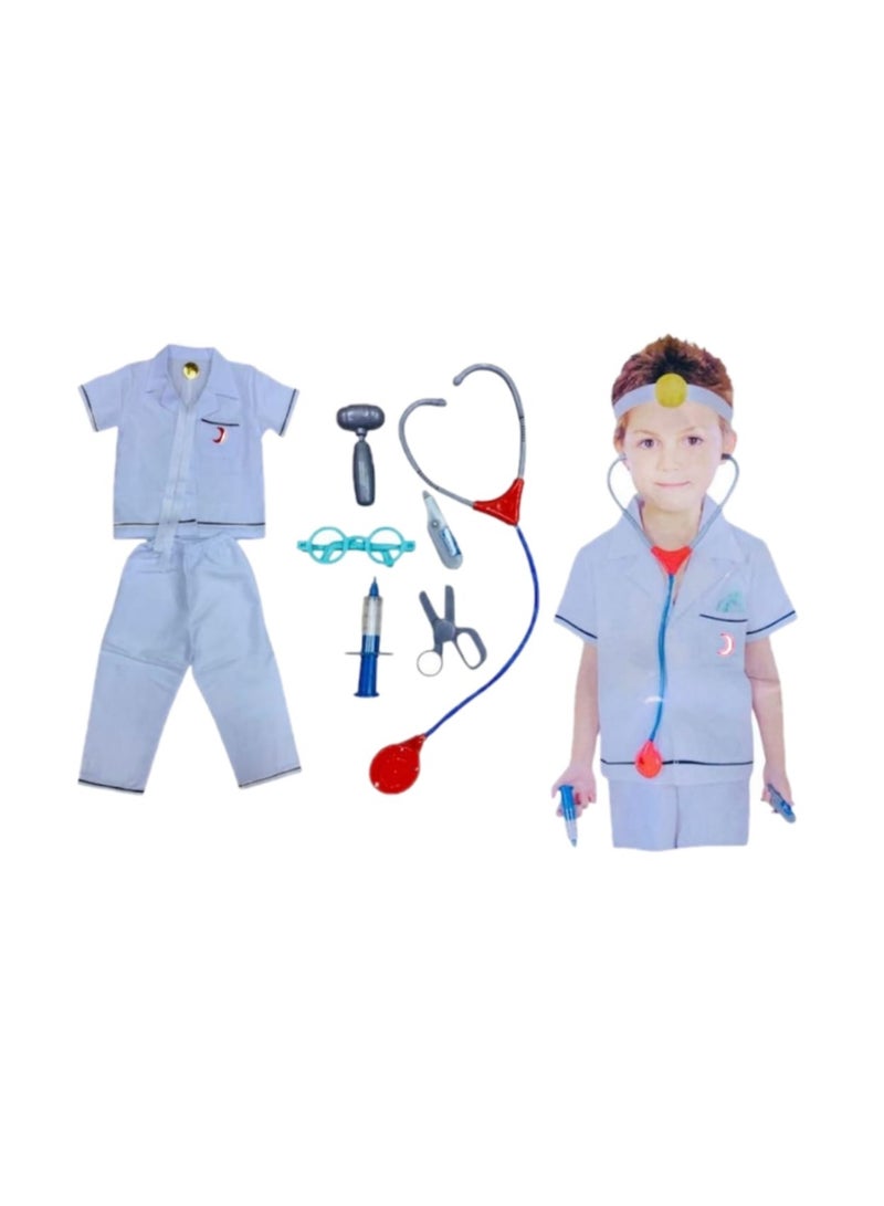 Kids Doctor Costume and Medical Tools for Pretend Play