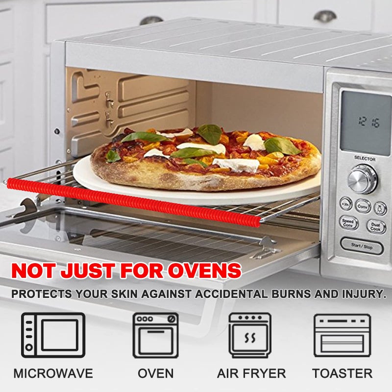 LeeYean Oven Rack Shields - 4 Pack Heat Resistant Silicone Oven Rack Cover 14 Inches Long Oven Rack Edge Protector Protect Against Burns And Scars (Red) - Image 2