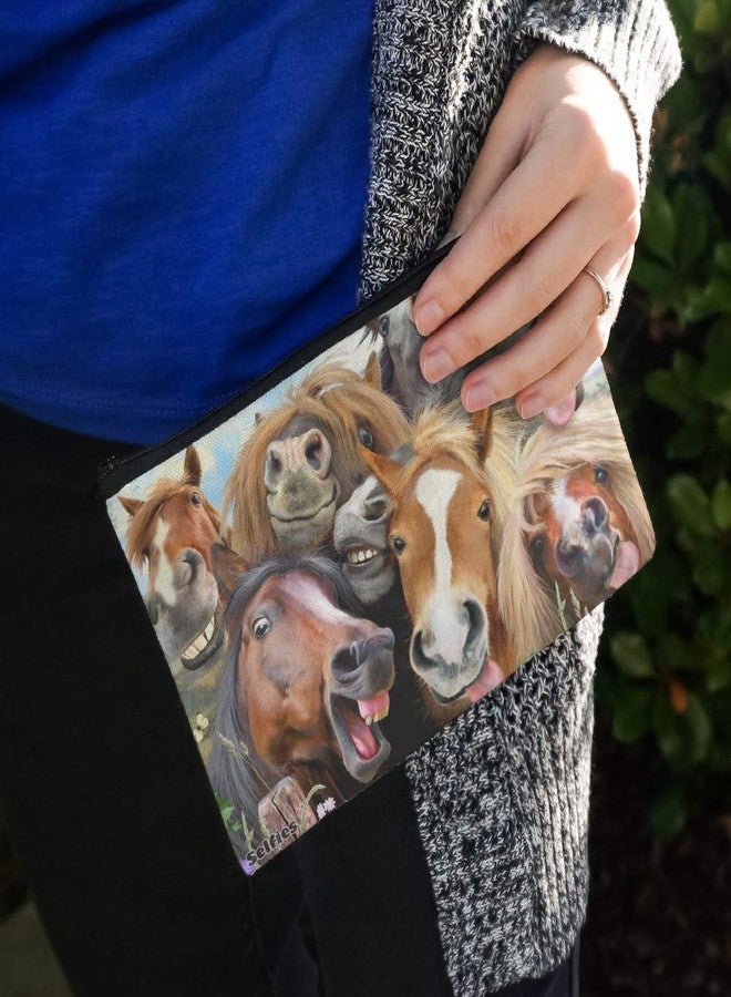 GRAPHICS & MORE Horses Selfie Pencil Pen Organizer Zipper Pouch Case - Image 3