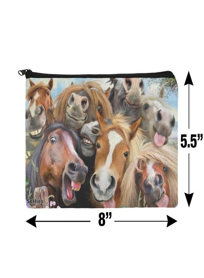 GRAPHICS & MORE Horses Selfie Pencil Pen Organizer Zipper Pouch Case - Image 4
