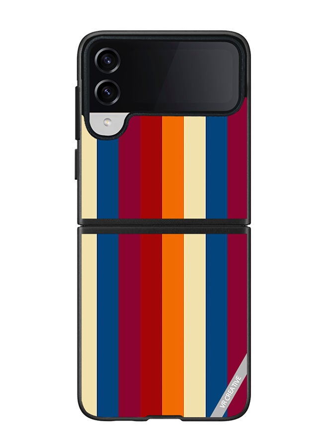 VR CREATIVE Protective Case Cover For Samsung Galaxy Z Flip4 Layers Design Multicolour - Image 1