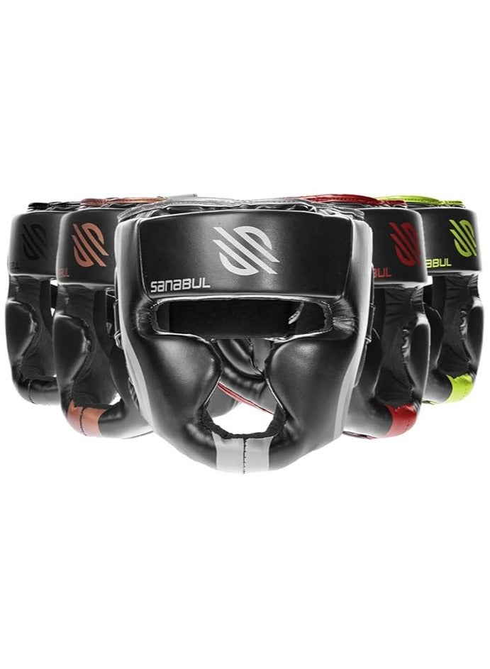 سنابول خوذة ملاكمة أساسية للرجال والنساء – حماية كاملة للوجه، مناسبة للمواي تاي، MMA والملاكمة – أسود، مقاس L/XL - Image 1