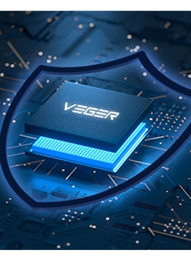 VEGER 20000mAh Power Bank with 4 Built-in Cables Fast Charging and LED Digital Display Compatible with All Devices Black - Image 5